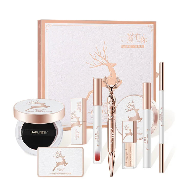 Hot 9Pcs Makeup Set Full Professional Concealer Cushion BB Cream Lipstick Birthday Girlfriend Valentine's Day Gift Cosmetic Set