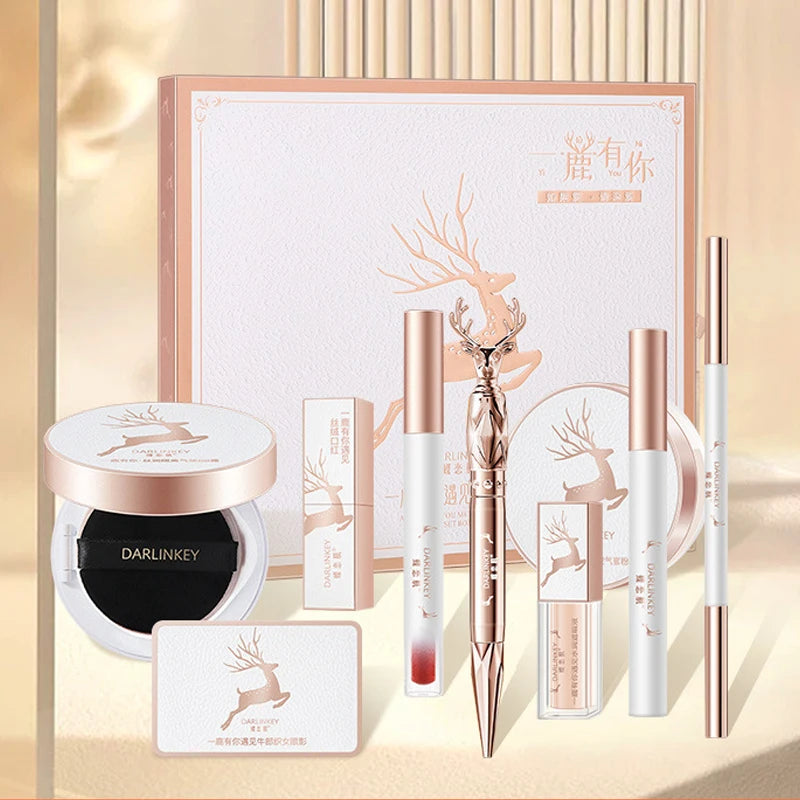 Hot 9Pcs Makeup Set Full Professional Concealer Cushion BB Cream Lipstick Birthday Girlfriend Valentine's Day Gift Cosmetic Set