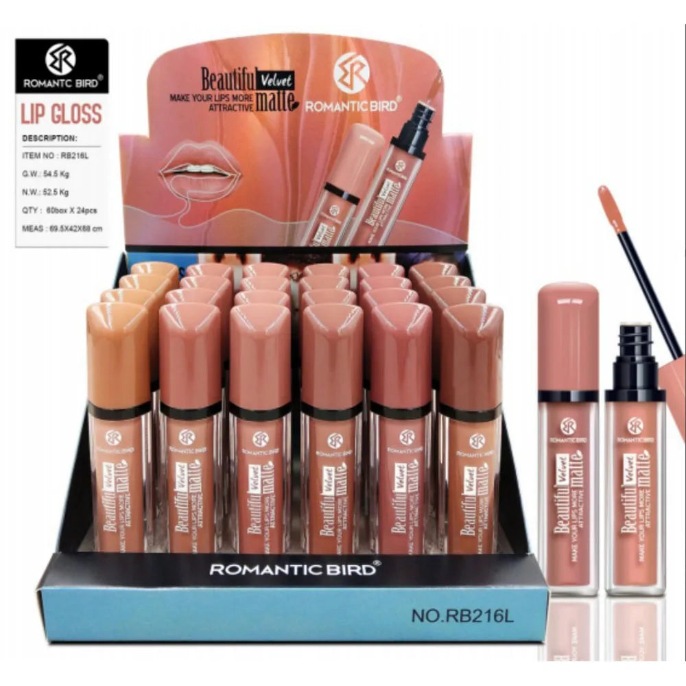 24Pcs Matte Nude Liquid Lipstick Pack Set 6 Colors 24 Hour Long-lasting Waterproof Velvet Lip Stick Lip Gloss for Women